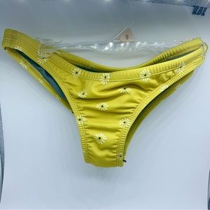 Jolyn Europe Bottom Swimsuit Bikini Bottoms Women Yellow Floral Medium / Large